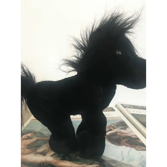Peluche Caballo Negro Ganz De 23cm