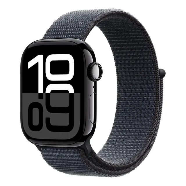 Apple Watch Series 10 GPS • Caja de aluminio negro azabache de 42 mm • Correa loop deportiva color tinta - Distribuidor Autorizado