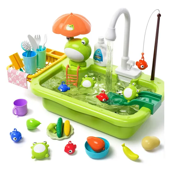 Fregadero De Cocina De Juguete Pupu Pig Con Grifo Eléctrico