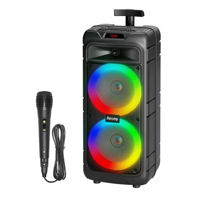 Bocina Bluetooth Bafles Audio Con Caja De Luz Karaoke Radio