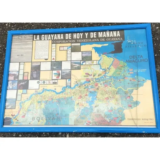 Cuadro Este De Venezuela Marco Color Azul 99cm X 68cm