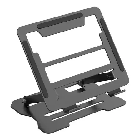 Soporte De Aluminio Portatil Ajustable Y Plegable Notebook Negro