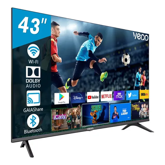 Vedd® Smart Tv De Pantalla 43 Pulgadas Led Tv 2k Televisores Android TV,Wi‑Fi,Bluetooth,Dolby Audio