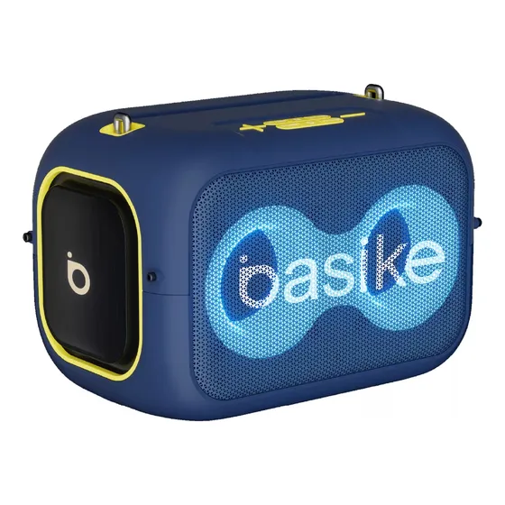 Caixa De Som Portatil Bluetooth, Com Rádio Fm, Subwoofer Ativo, Boombox, Estéreo Hifi, Tws 1+1, Bluetooth 5.3, Bateria 8 Horas, Ipx5, 50w, Com Rgb, Powerbank para iPhone E Samsung, Cor Azul 127/220v