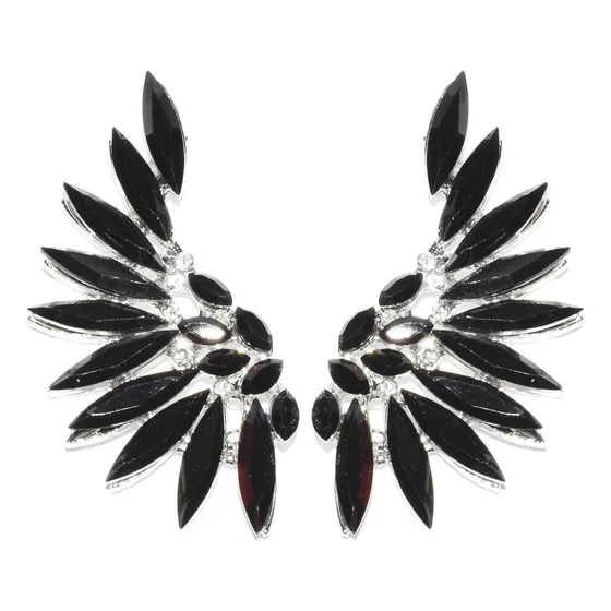 Aros Tresher Gema Piedra Elegante De Fiesta Noche Forma Alas