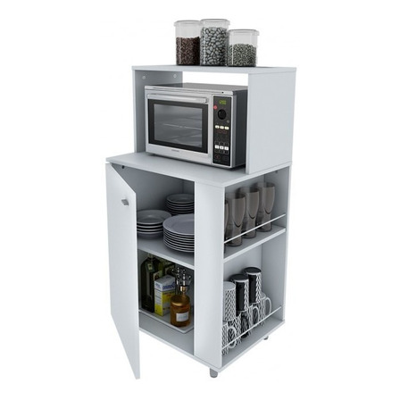 Mueble Microondas Vajillero Organizador Centro Estant Kp60 Color Blanco Mueble Microondas Vajillero Organizador Centro Estant Kp60 Color Blanco