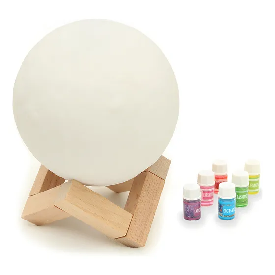 Mini Lampara Humidificador Difusor Aromatizante Luna Led 3d Color Color