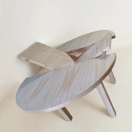 Mesa Redonda Trampa Extensible 1.1a1.5m Living Comedor Pino