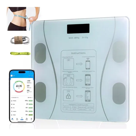 Báscula De Baño Corporal Inteligente Usb Bluetooth