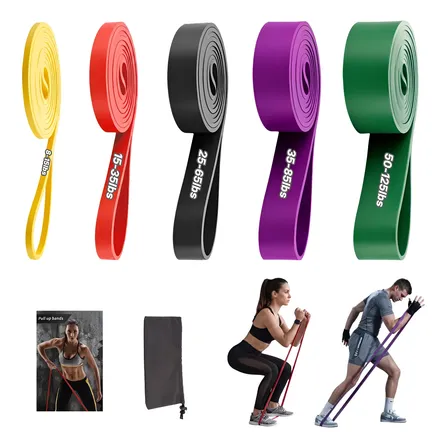 Set 5 Liga De Resistencia Fitness Bandas Elásticas Ejercicio