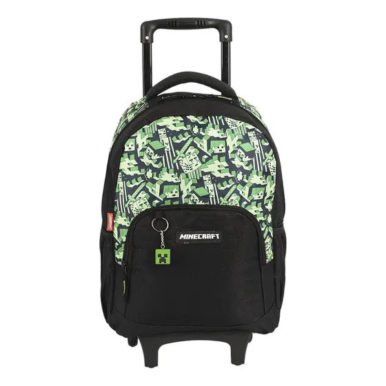 Mochila De Rodinhas Sestini Minecraft X Camoterra Colorido Cor Preto