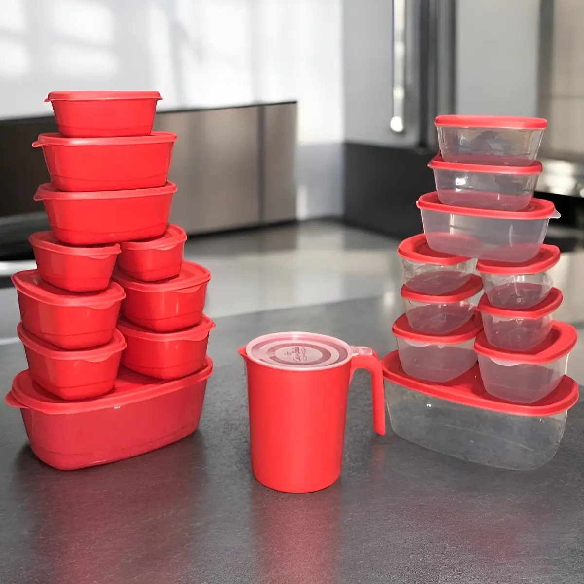Super Kit 21 Peças Potes De Plástico Bpa Free Para Cozinha Super Kit 21 Peças Potes De Plástico Bpa Free Para Cozinha
