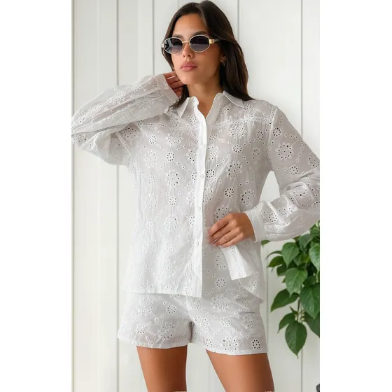 Camisa Nanaku Premium De Broderie Manga Larga