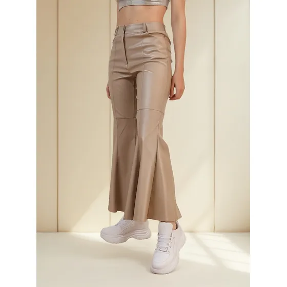 Pantalón Ecocuero Negro Excelente Calce, Oxford! Última Moda