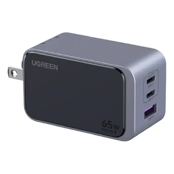 Cargador Ugreen De 65w Serie Nexode S 2x Usb-c 1 Usb-a Color Negro | Cuotas sin interés