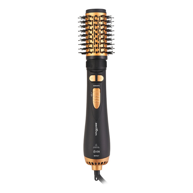 Escova Rotativa Britânia Ber20pd 3 Temperaturas Cor Preto E Dourado Escova Rotativa Britânia Ber20pd 3 Temperaturas Cor Preto E Dourado