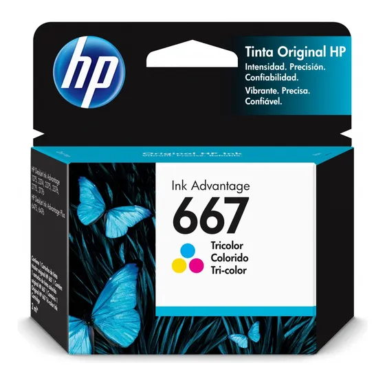 Cartucho Hp 667 Tricolor, 100 Páginas