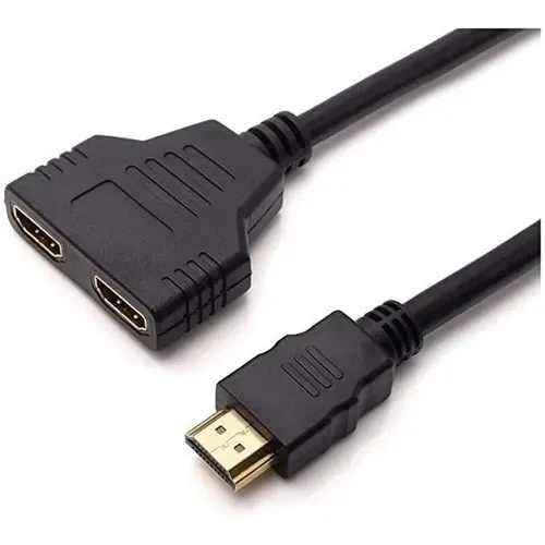 Cabo Hdmi Divisor Splitter Duplicador Y 1 Macho Para 2 Fêmea