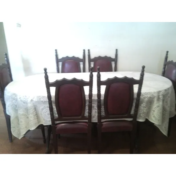 Juego De Comedor Mesa Y Sillas En Madera 6ptos 