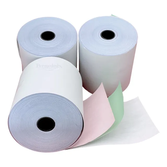 Rollo Autocopiante 76x70 Mm 3 Tantos Bco/ver/rosa 