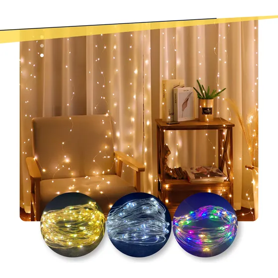 Cortina Led Decoração 3x3 Metros 110v/220v Bivolt + 300 Leds
