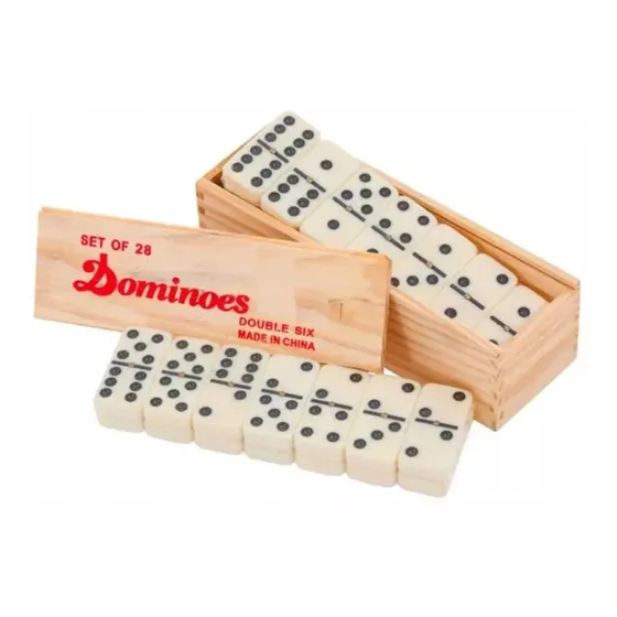 Domino Profesional Caja Madera Juego Fichas Casino Grande