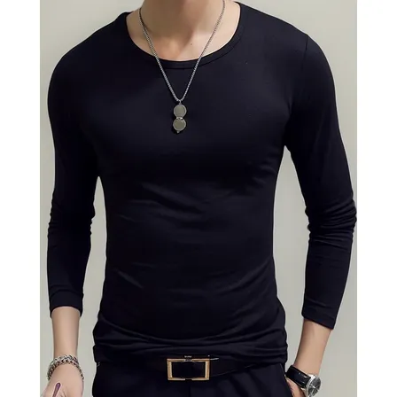 Polera Primera Capa Bambú Para Hombre Camiseta Manga Larga