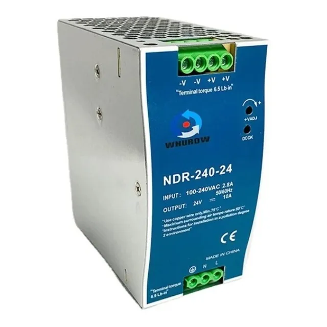 Fuente De Voltaje Industrial 24vcd 10a Montaje Riel Din