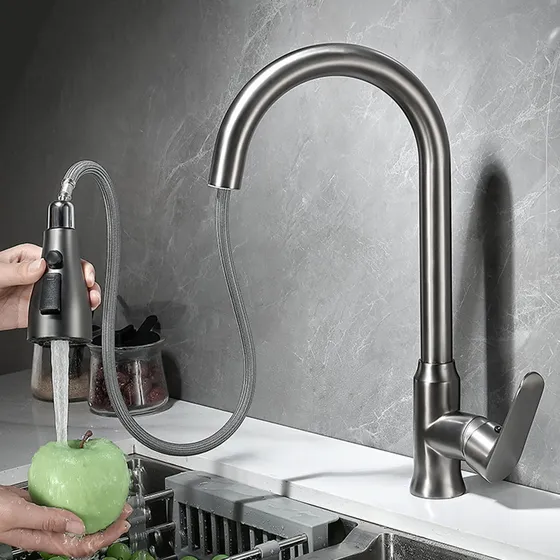 Grifo Rociador Extraible Fregadero Cocina Mezclador Laton °