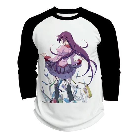 Playera Raglan 3/4 Anime Monogatari Hitagi Senjougahara #545