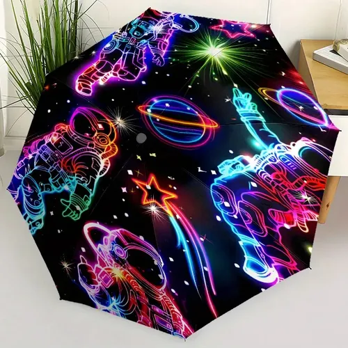 Phoenix Rising Flames Automatic Umbrella Self-opening Compac