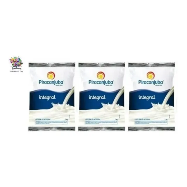 Kit C/3 Leite Em Pó Integral Piracanjuba 1kg