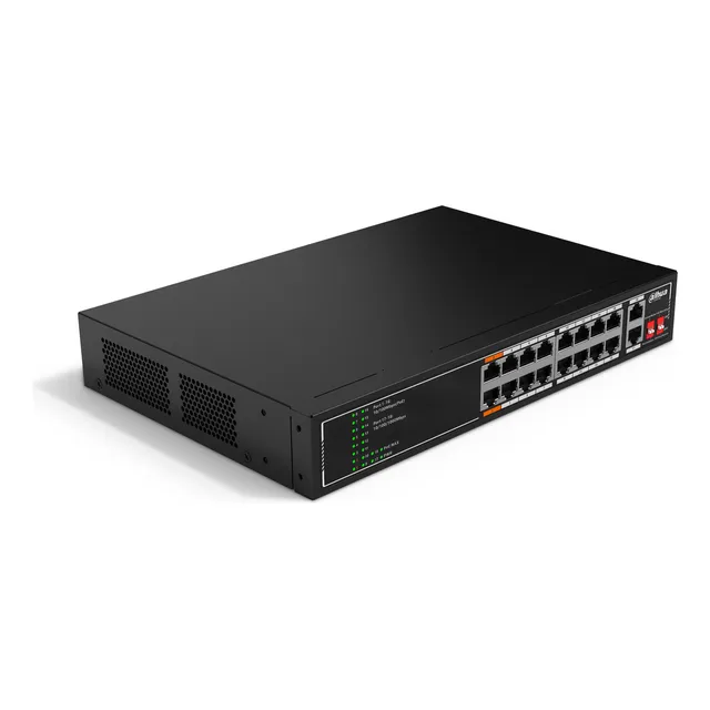 Switch Poe De 18 Puertos 6 Puertos Poe 2 Puertos Uplink Dahua DH-SF1018LP