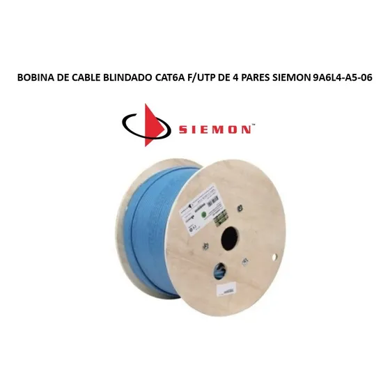 Bobina Cable Blindado Cat6a F/utp 4 Pares Siemon 9a6l4-a5-06