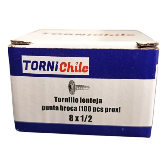 Tornillo Lenteja Tornichile Punta Broca 8 X 1/2  100u
