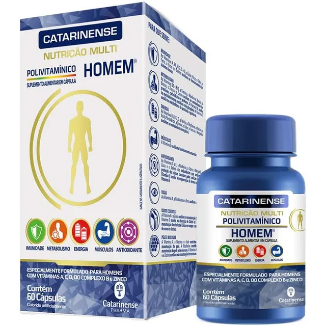 Polivitamínico Homem 60 Cápsulas - Catarinense Pharma Sabor Without flavor