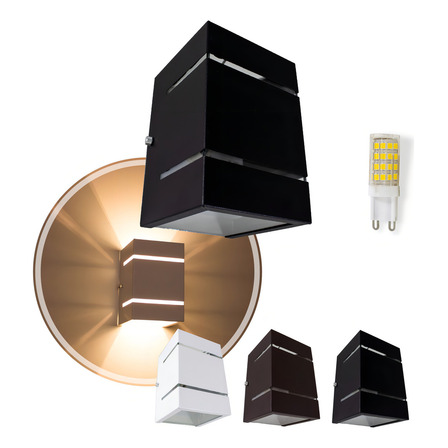 6x Arandela Frisos E Facho Externa + Led G9 5w St327 Estrutura Preto Luz Branco Quente 6x Arandela Frisos E Facho Externa + Led G9 5w St327 Estrutura Preto Luz Branco Quente