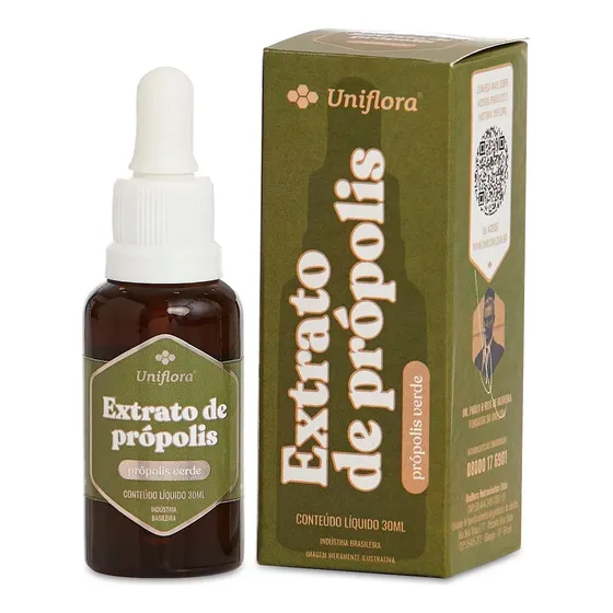Extrato De Própolis Verde 30ml (25% De Própolis - 11% De Extrato Seco) - Uniflora