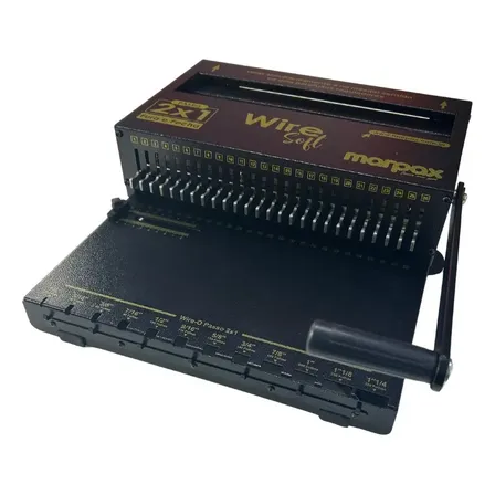 Encadernadora Wire-o 2x1 Black Soft Conjugada Manual 15fls Preta