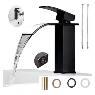 Grifo Mezcladora Monomando Para Llave Lavabo De Baño Negro Grifo Mezcladora Monomando Para Llave Lavabo De Baño Negro
