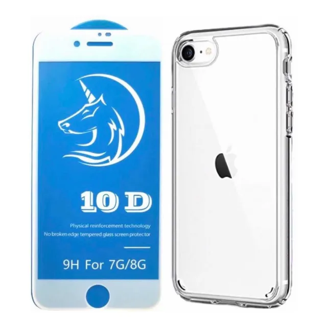 Forro Rígido Transparente + Vidrio Premium Para iPhone