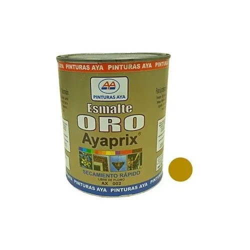 Pintura Esmalte Metalizado Ayaprix Oro Ax-002 1/4 Galon Aya