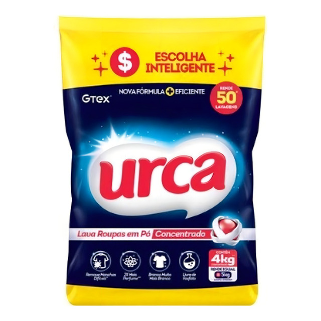 Lava Roupas Pó Urca Concentrado Sache 4kg Lava Roupas Pó Urca Concentrado Sache 4kg