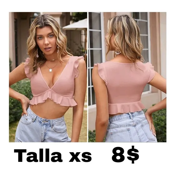 Ropa Shein Top Rosado Y Verde Agua