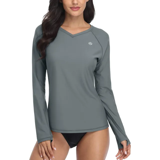 Attraco Camiseta Natacion Para Mujer Manga Larga Proteccion
