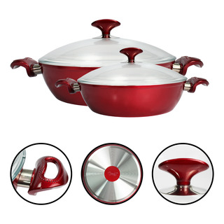 Conjunto Panelas Antiaderente Cerâmico Com Tampa Wok Alta Conjunto Panelas Antiaderente Cerâmico Com Tampa Wok Alta