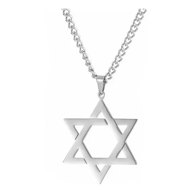 Collar Estrella De David Acero Inoxidable Accesorio Unisex 