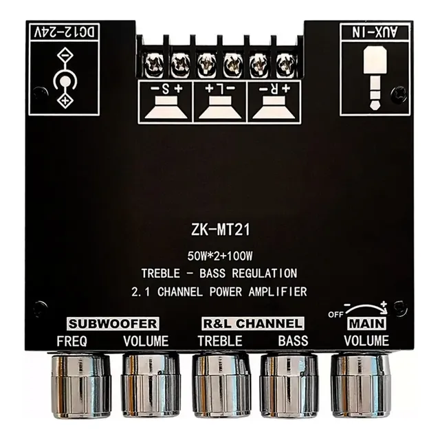 Placa Amplificadora Zk-mt21 2.1 200w Subwoofer Bluetooth 5.0