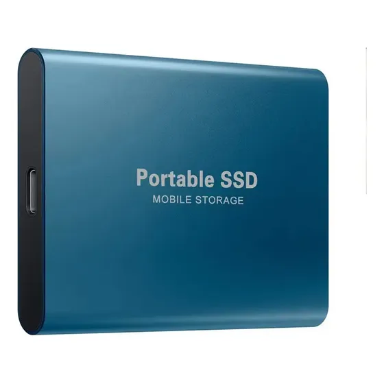 Disco Duro Externo Ssd De Alta Velocidad De 4tb, Plata Color Azul
