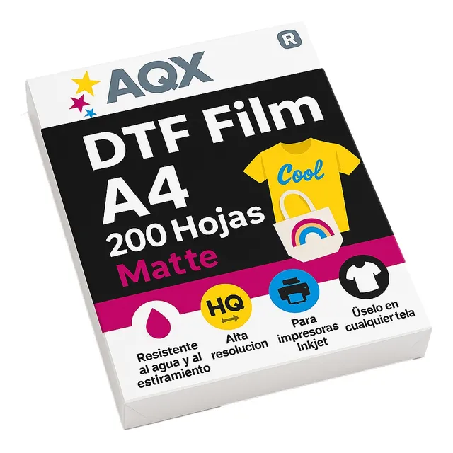Pack Dtf Film Matte A4 Aqx X 200 Unidades Estampado
